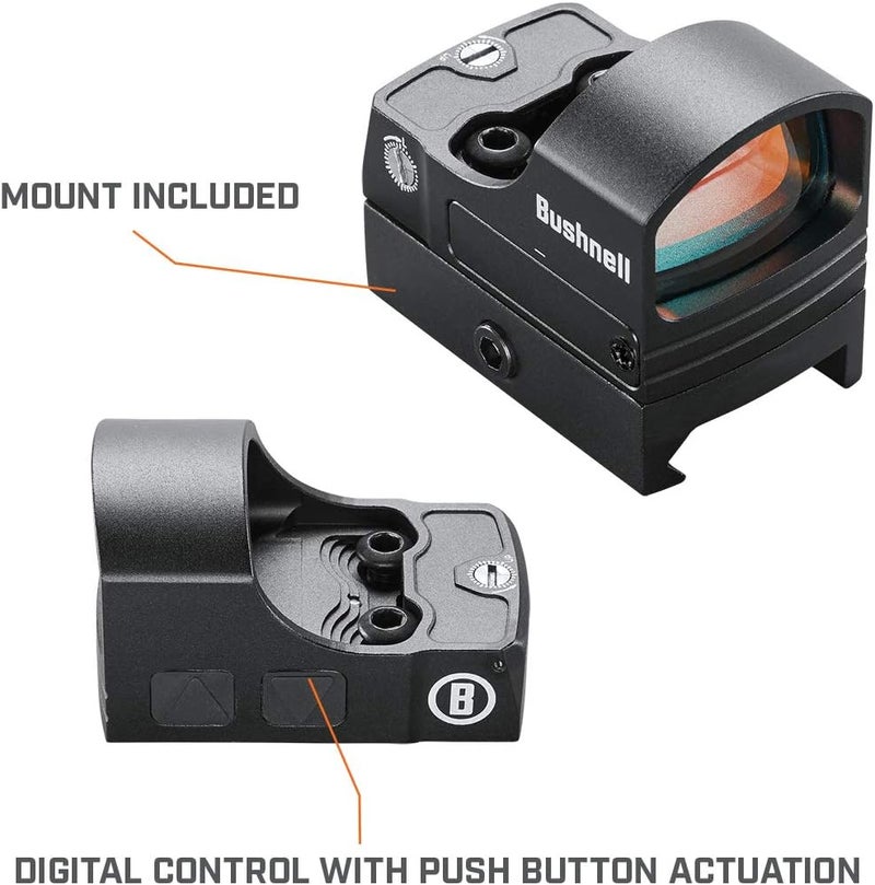 Bushnell RX100 منظار ريفلكس - 4 MOA نقطة حمراء مدمجة، هيكل ألمنيوم متين، 8 إعدادات سطوع، عمر بطارية 5,000 ساعة، متوافق مع قاعدة DeltaPoint - Image 4